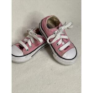 CONVERSE All Star Pink Canvas Sneakers Toddler Girls Size 4 baby walker